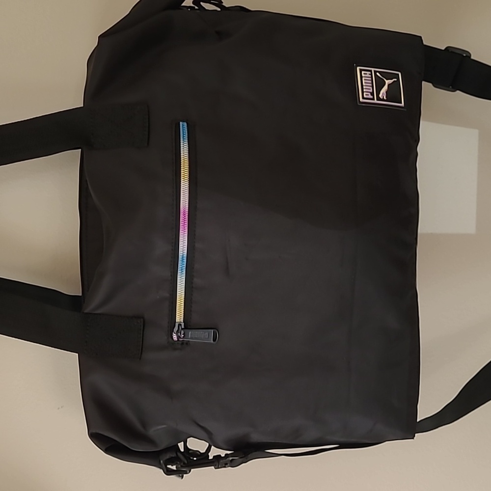 Puma Essentials Athletic Work Travel Black Duffle-Tote Bag